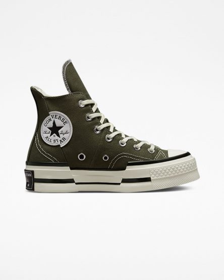 Dámské Boty Vysoké Converse Chuck 70 Plus Olivy Zelené Černé | CZ NZAX52